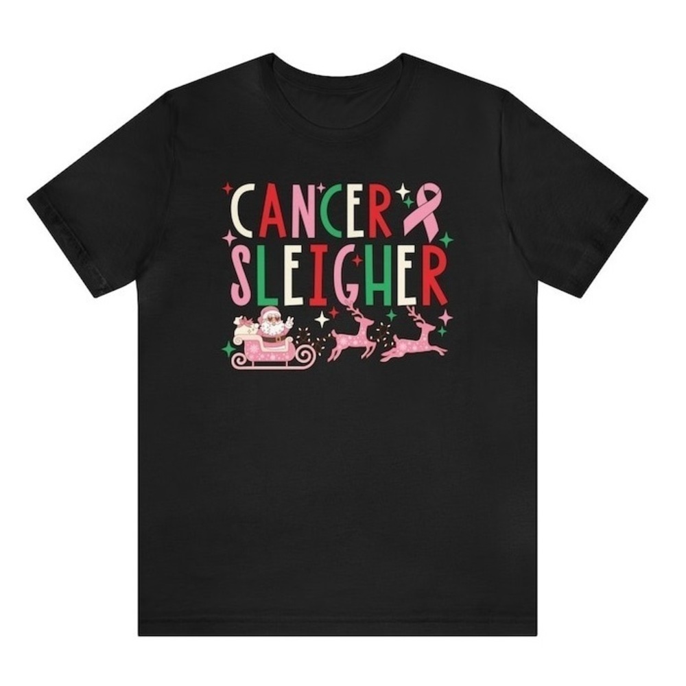 Breast Cancer Awareness Shirt Breast Cancer Christmas Pink Ribbon Team Shirt - Picture 1 of 4